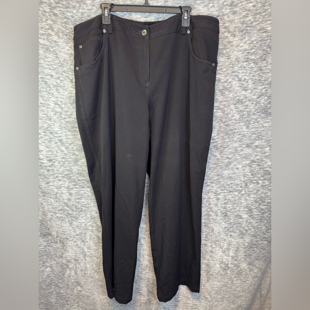 RAFAELLA Women’s Black Knit Straight Boot Leg Pants Size 22W EUC